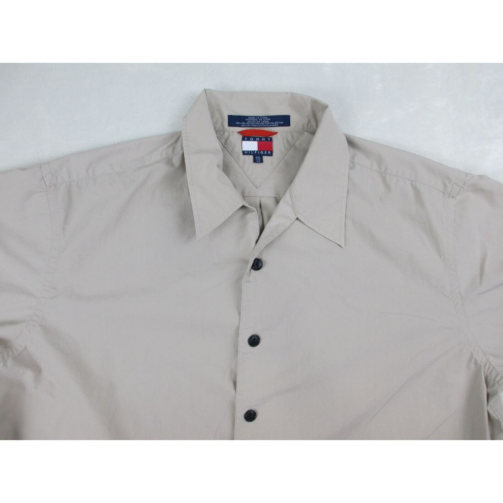 Tommy Hilfiger Shirt Mens 2XL XX‎ Brown Button Up Pockets Utility Flag Casual* - Picture 3 of 13
